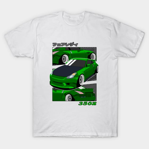 Green Nissan 350z Fairlady Z T-Shirt by Rebellion Store